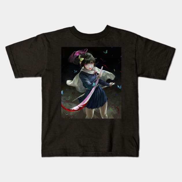 Swordswoman Master Kanao Kids T-Shirt by Valoka